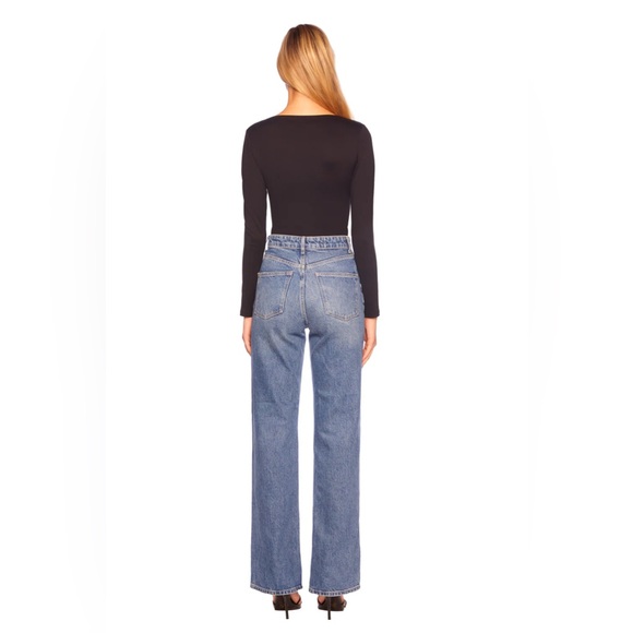 Susana Monaco Tie Circle Long Sleeve Top Black Small - Picture 4 of 8